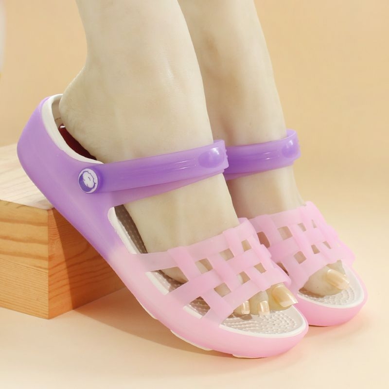 Női EVA anyagú lyukacsos szandál klín talppal, csúszásmentes, strandhoz