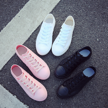 Sieviešu lietus zābaki ar zemu augšdaļu, PVC augšdaļa, plakana zole, korejas stils, ikdienas lietošanai, četri gadalaiki