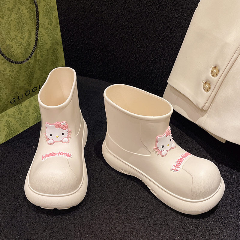 Sieviešu EVA lietus zābaki, viegli, ūdensnecaurlaidīgi, bez šņorēm, pretslidēšanas zole, papēža augstums 3–5 cm, rudens–ziema