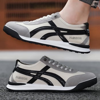 Muške platnene Slip-On tenisice – Lagane, Prozračne, Niski kroj, Okrugli vrh prsta, Gumeni potplat