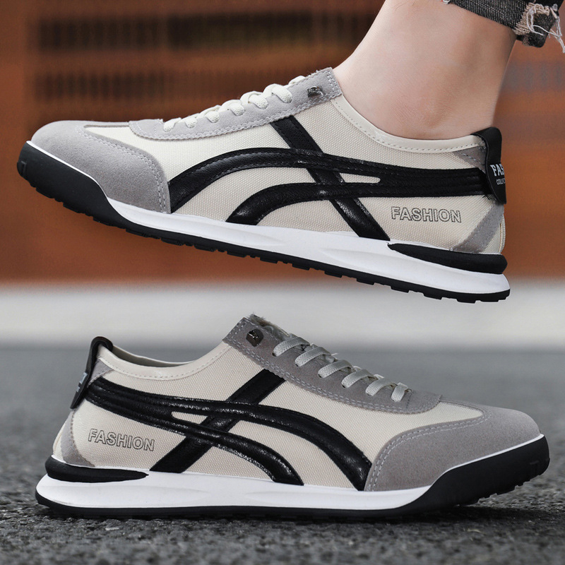 Muške platnene Slip-On tenisice – Lagane, Prozračne, Niski kroj, Okrugli vrh prsta, Gumeni potplat