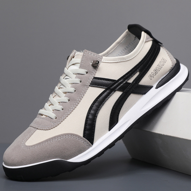 Muške platnene Slip-On tenisice – Lagane, Prozračne, Niski kroj, Okrugli vrh prsta, Gumeni potplat