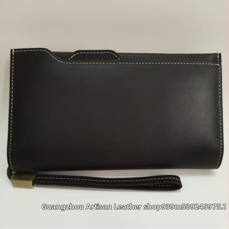 Vīriešu garā maku ar rāvējslēdzēju, īsta āda, augšējā slāņa govs āda, vairāk kartes kabatas, Artisan Pavilion Leather