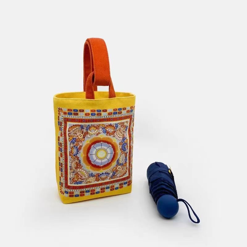 Bucket torba u kineskom stilu Dunhuang Apsara, od Oxford platna, srednje veličine, nošenje u ruci, retro nacionalni stil mode