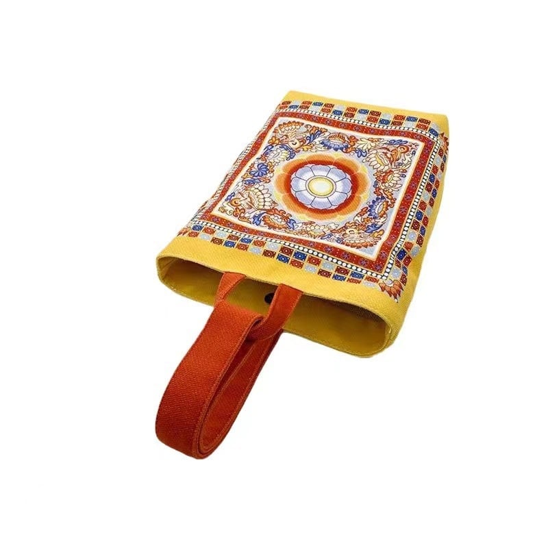 Bucket torba u kineskom stilu Dunhuang Apsara, od Oxford platna, srednje veličine, nošenje u ruci, retro nacionalni stil mode
