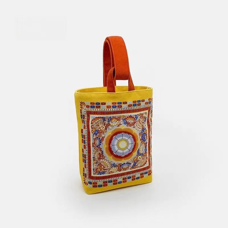 Bucket torba u kineskom stilu Dunhuang Apsara, od Oxford platna, srednje veličine, nošenje u ruci, retro nacionalni stil mode