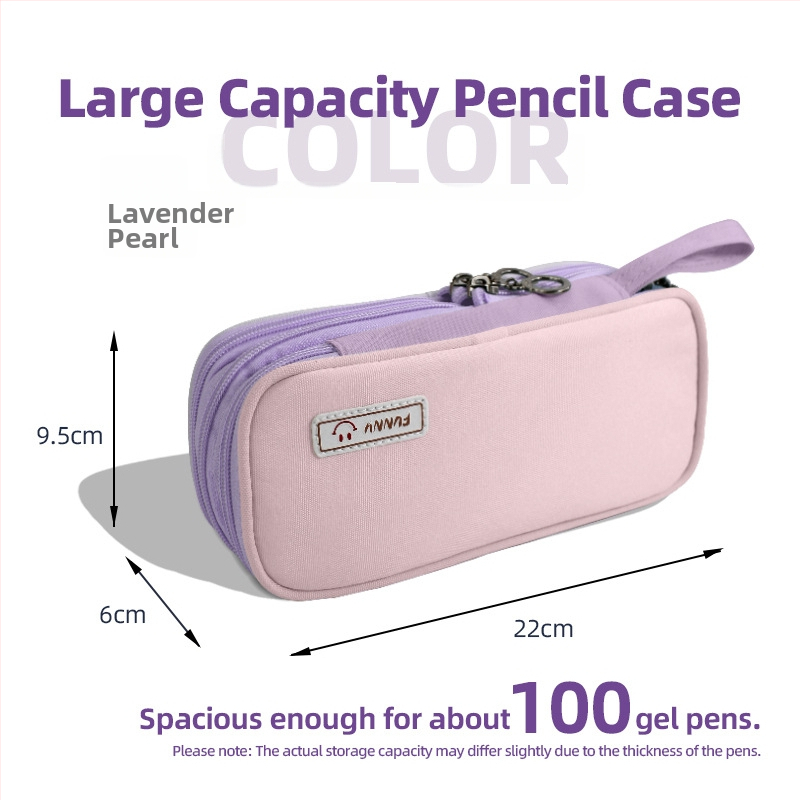 Pieštukų dėklas, trimis sluoksniais, nešiojamas, su didele talpa (audinys; korėjietiškas stilius)