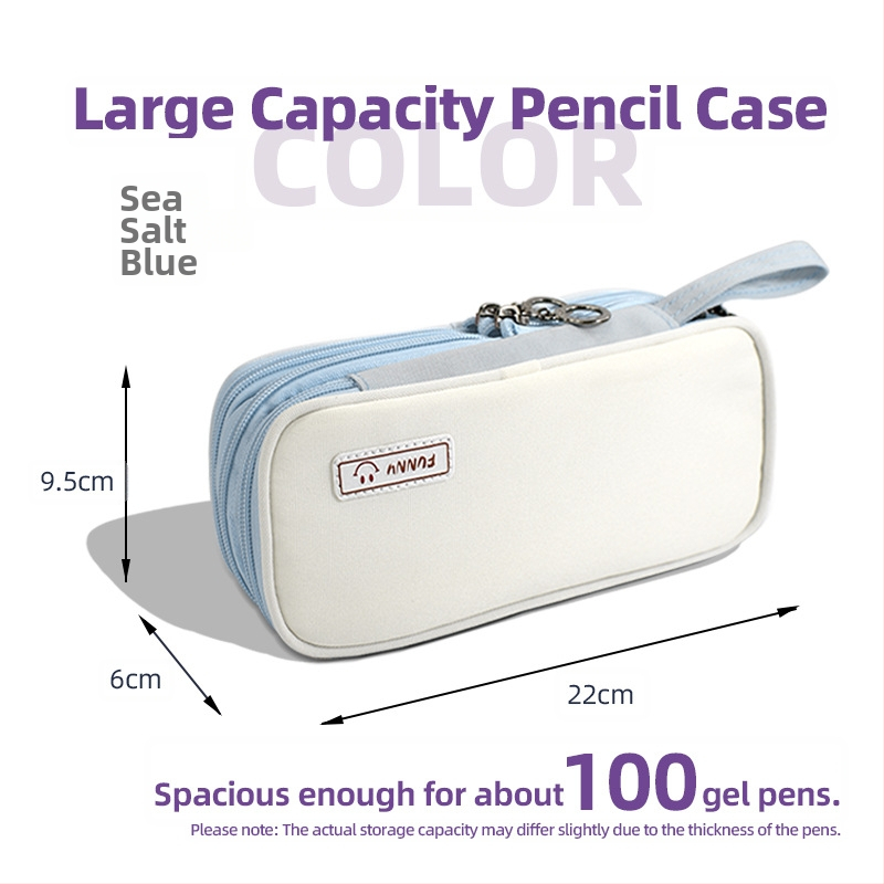 Pieštukų dėklas, trimis sluoksniais, nešiojamas, su didele talpa (audinys; korėjietiškas stilius)