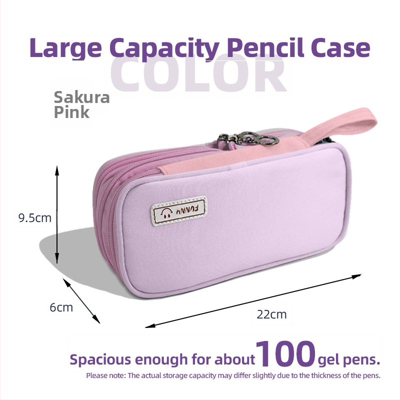 Pieštukų dėklas, trimis sluoksniais, nešiojamas, su didele talpa (audinys; korėjietiškas stilius)