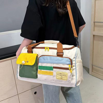 Чанта за кратки пътувания, голям капацитет, лека конструкция, материал Oxford плат, подплата PU, стил свободно пътуване, може да се използва като допълнителна чанта към куфари