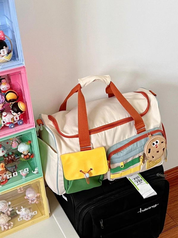 Чанта за кратки пътувания, голям капацитет, лека конструкция, материал Oxford плат, подплата PU, стил свободно пътуване, може да се използва като допълнителна чанта към куфари