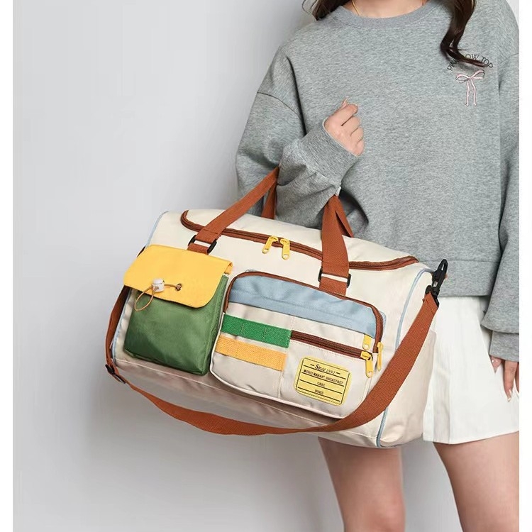 Чанта за кратки пътувания, голям капацитет, лека конструкция, материал Oxford плат, подплата PU, стил свободно пътуване, може да се използва като допълнителна чанта към куфари