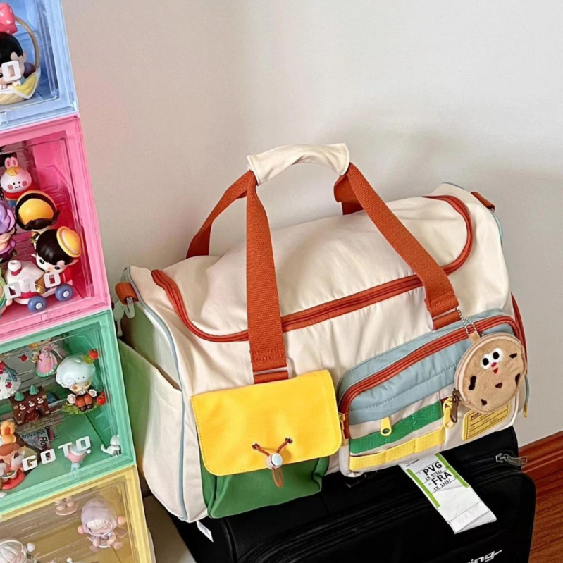 Чанта за кратки пътувания, голям капацитет, лека конструкция, материал Oxford плат, подплата PU, стил свободно пътуване, може да се използва като допълнителна чанта към куфари