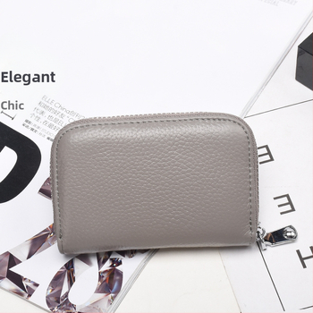 RFID-kaitsega nahast kaarditasku, lukuga, unisex, mitmeotstarbeline akordion stiil