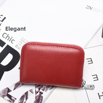 RFID-kaitsega nahast kaarditasku, lukuga, unisex, mitmeotstarbeline akordion stiil