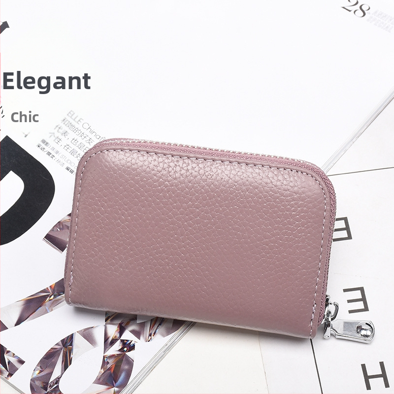 RFID-kaitsega nahast kaarditasku, lukuga, unisex, mitmeotstarbeline akordion stiil