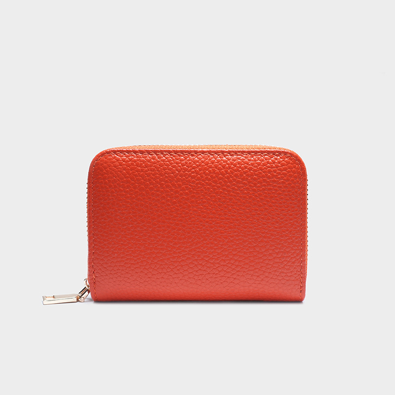 Κάρτο-πορτοφόλι από γνήσιο δέρμα με προστασία RFID, αντικλοπή, με φερμουάρ, Unisex, πολυλειτουργικός οργανωτής ακκορντιόν