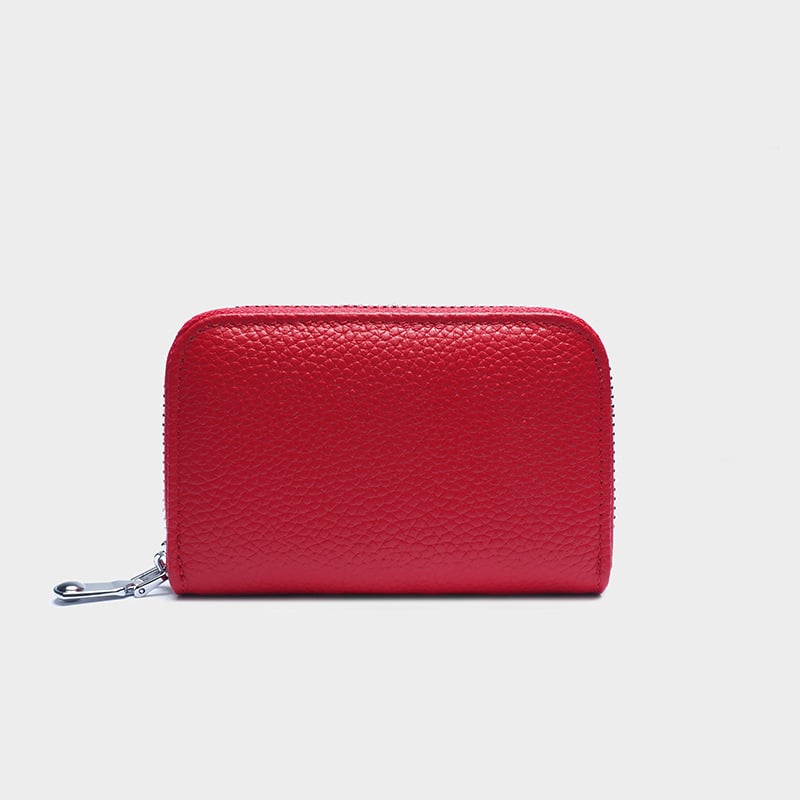 Κάρτο-πορτοφόλι από γνήσιο δέρμα με προστασία RFID, αντικλοπή, με φερμουάρ, Unisex, πολυλειτουργικός οργανωτής ακκορντιόν