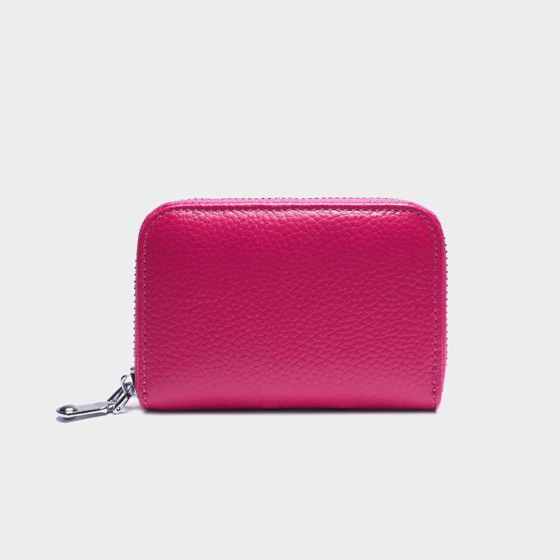 Κάρτο-πορτοφόλι από γνήσιο δέρμα με προστασία RFID, αντικλοπή, με φερμουάρ, Unisex, πολυλειτουργικός οργανωτής ακκορντιόν