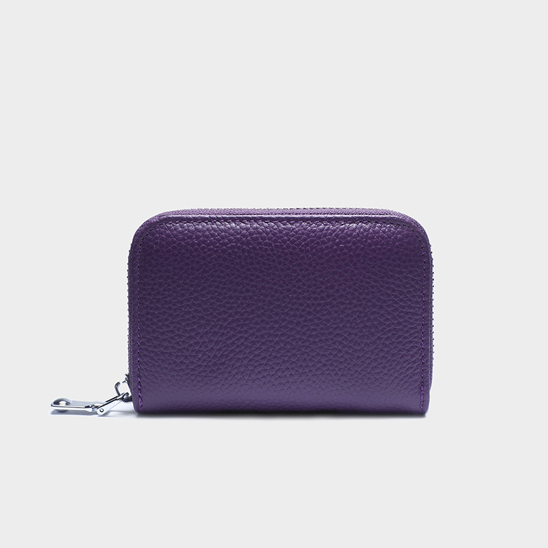 Κάρτο-πορτοφόλι από γνήσιο δέρμα με προστασία RFID, αντικλοπή, με φερμουάρ, Unisex, πολυλειτουργικός οργανωτής ακκορντιόν