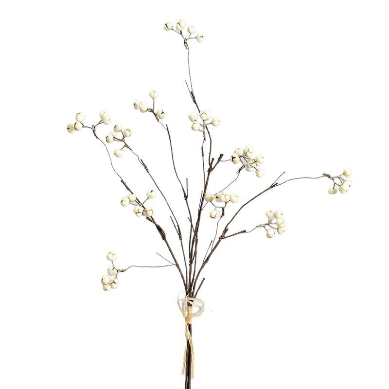 Buchet cu fructe simulate tung și flori uscate; materiale: bule, flori uscate, adeziv moale, sârmă; croială: semi manuală și semi mecanică; soiuri: ginkgo mic, fruct umbrelă