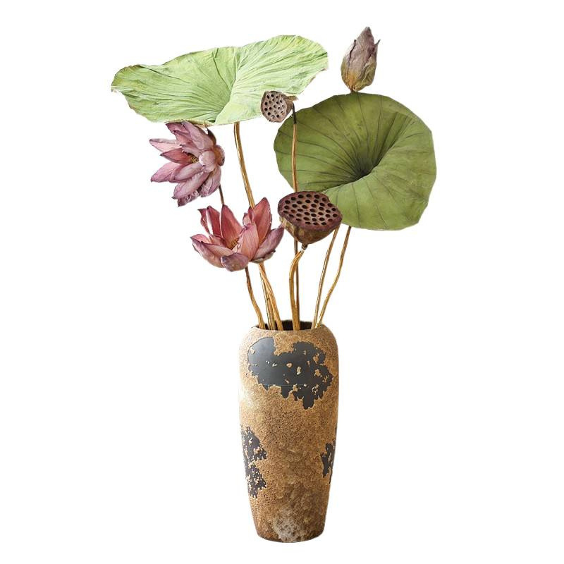 Букет сушени лотосови цветя за холна декорация, дзен стил, боядисани сушени цветя, код на продукта 12345678, категория Друго