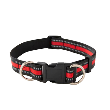 Colier pentru câini din nylon cu inele D duble, reglabil și durabil