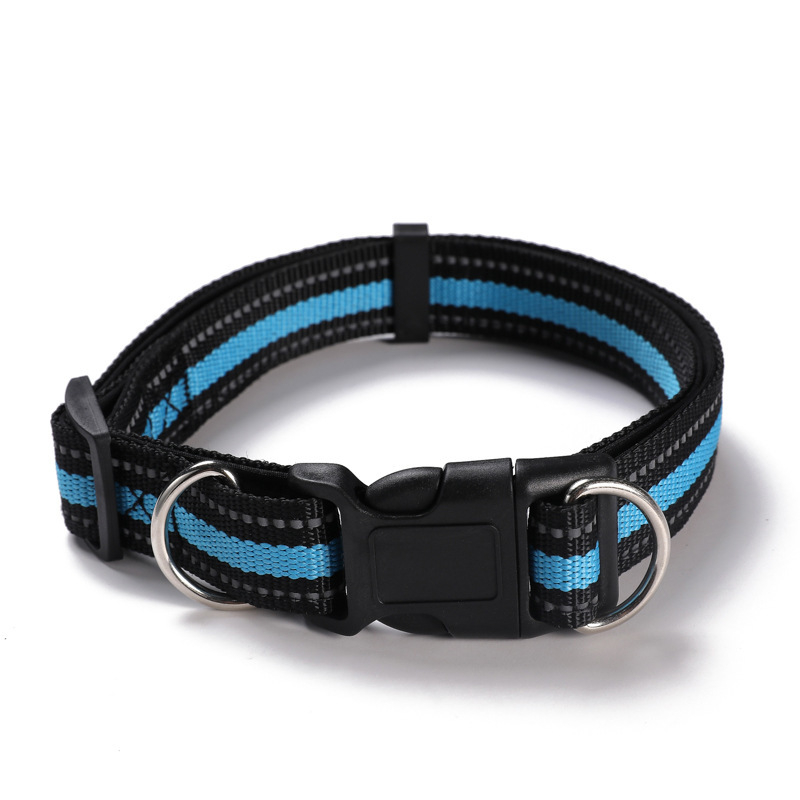 Colier pentru câini din nylon cu inele D duble, reglabil și durabil