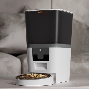 Automatska pametna hranilica s vremenskim i količinskim doziranjima, Wi-Fi upravljanje putem aplikacije, kapacitet 6 L, dvostruke posude za mačke i pse, izvadiva tacna