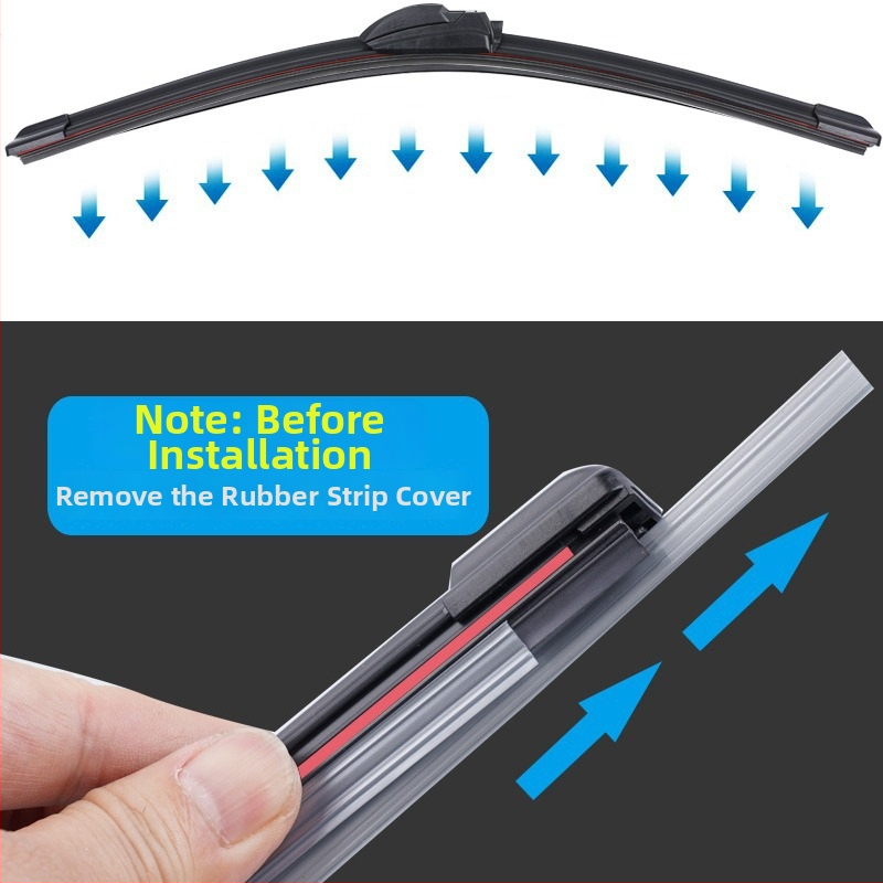 Bezkaula automašīnas tīrītāja lāpstiņa, modelis GJ0022, 12V, gumijas-tērauda-plastikas maisījums, universāla saderība