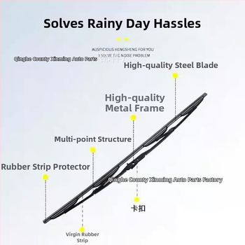 Auto tīrītājs ar U formas dzelzs kaula dizainu, modelis 14-28, der 99% U formas rokturiem, 90° tīrīšanas leņķis, 12–24V