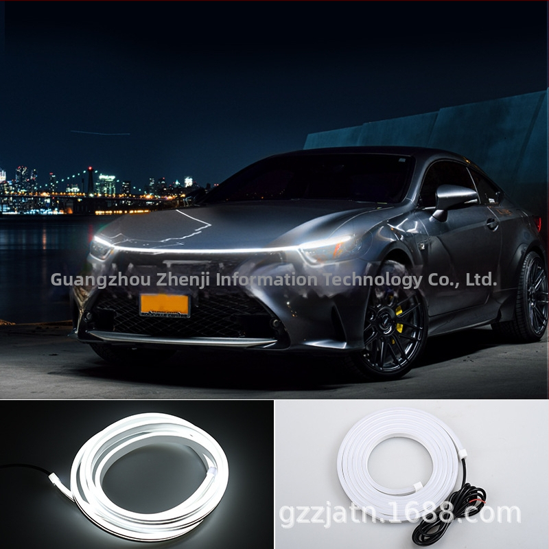 Automobiļa kapotes LED josla – elastīga dekoratīvā dienas gaisma, universāls modelis, 12V, 3W, LED, kalpošanas laiks 5000+ stundas