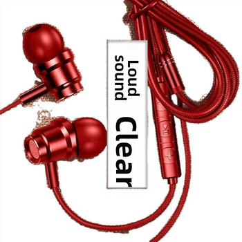 Kabelinės Lavalier ausinės į ausį su apvalios angos jungtimi ir įmontuotu mikrofonu – suderinama su Xiaomi ir Huawei