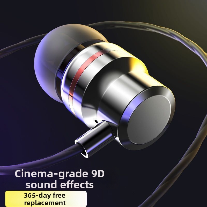 Kabelinės Lavalier ausinės į ausį su apvalios angos jungtimi ir įmontuotu mikrofonu – suderinama su Xiaomi ir Huawei