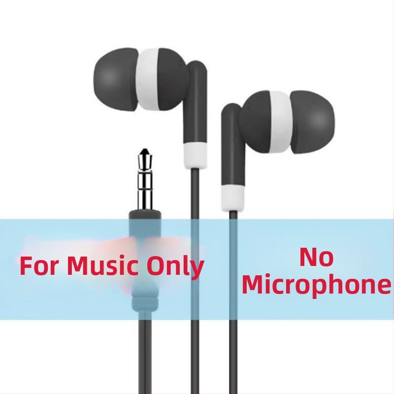 Kabelinės Lavalier ausinės į ausį su apvalios angos jungtimi ir įmontuotu mikrofonu – suderinama su Xiaomi ir Huawei