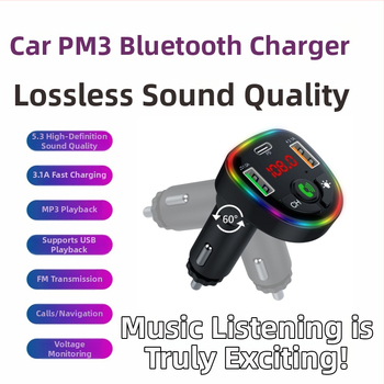 Auto laadija kiirlaadimise ja pinge mõõtmisega, sisend 12V/24V, FM-transmitter ja Bluetooth MP3-mängija