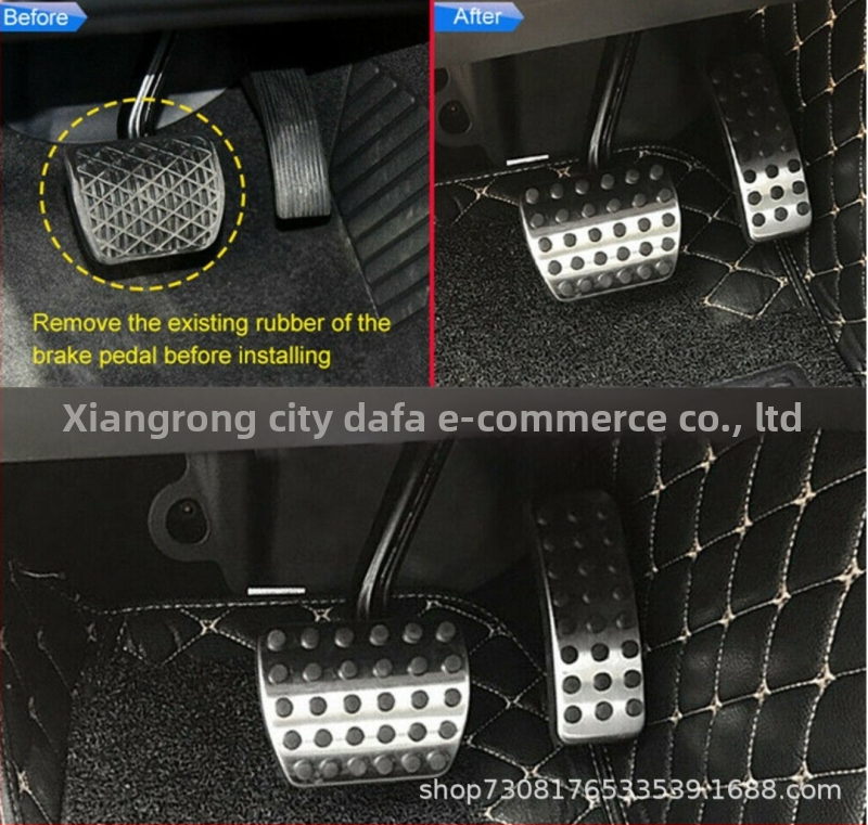 Bremzes un gāzes pedālis Mercedes-Benz A-Class / GLA-Class (2016, 2019-2021), nerūsējošs tērauds, bez caurumiem, OEM