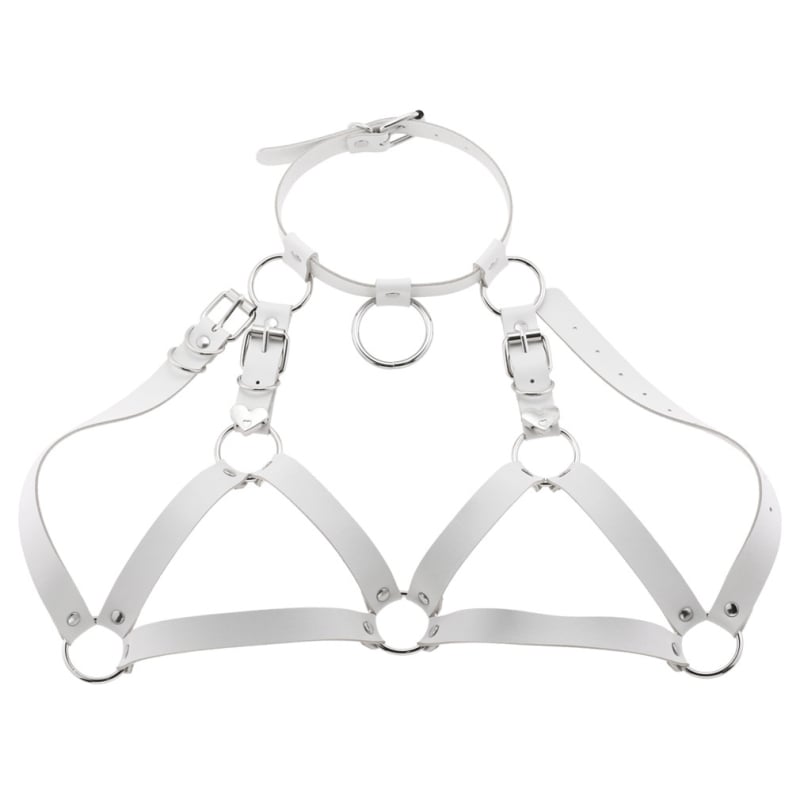 Kožni ovratnik s integriranim pojasom i korsетом, za odrasle, unisex, Cortex materijal, podesivi ovratnik i pojas, dodatak za Harajuku punk nastup