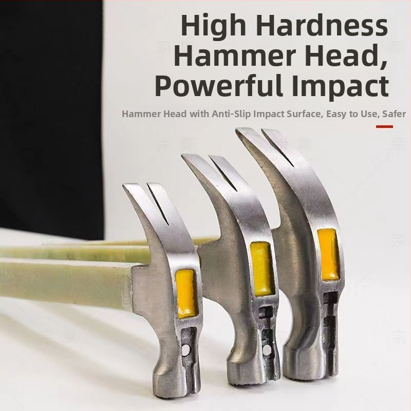 Naglu āķa āmurs ar izolētu rokturi, pretslīdošu rokturi, magnēts naglu izvilkšanai, kompakts koka darbarīka āmurs, augstas oglekļa tērauda galva