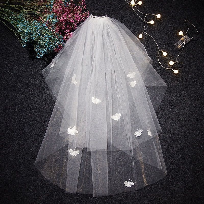 Воал и украса за глава, ултра фееричен стил, кратък моден проп за снимки от инфлуенсър, булчинско основно сватбено облекло, Марка Unique • Налично в склада • Лято 2021