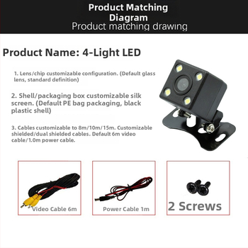 Камера за задно виждане за автомобил (12V; 170° зрително поле; резолюция 648x488; CCD сензор; PAL CVBS)