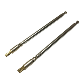 5 sekciju nerūsējošā tērauda teleskopiskā antena ar universālo galvu; 50 Ω, pilnā diapazonā, peļņa 3