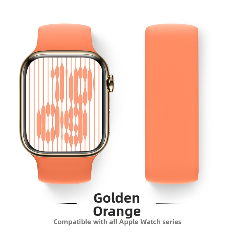 Silikona siksna Apple Watch, viencilpju dizains, saderīgs ar Series 9/8/7/6/SE, sprādze, svars 15 g, izlaidums 2024