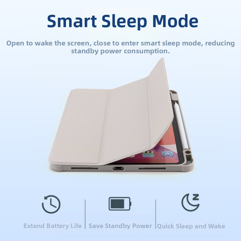 Silikoninis iPad apsauginis dėklas, plonas ir lengvas, sulankstomas flip dangtelis su magnetiniu stovu, automatinis miegas, suderinamas su Apple iPad (daugelis modelių)