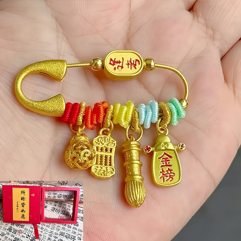 Kulcstartó 'Pass the Exam' felirattal • Zn ötvözet • galvanizált bevonat • állat motívum • etno-retro stílus