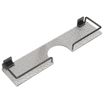 Алуминиева сплав полка за баня без пробиване — пясъкоструйно покритие, монтаж пред огледало, товароподемност 40 jin, една полка