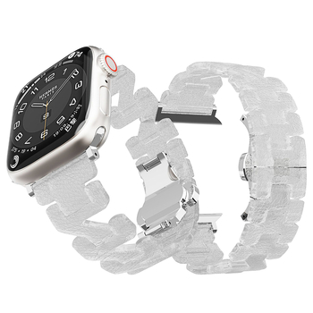 Brățară pentru Apple Watch, textură de piele, model în formă de Z, material PC