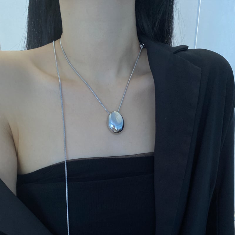 Colier din aliaj cu lanț din bambus, pandantiv din oțel inoxidabil, stil vânt rece, tendință de personalitate