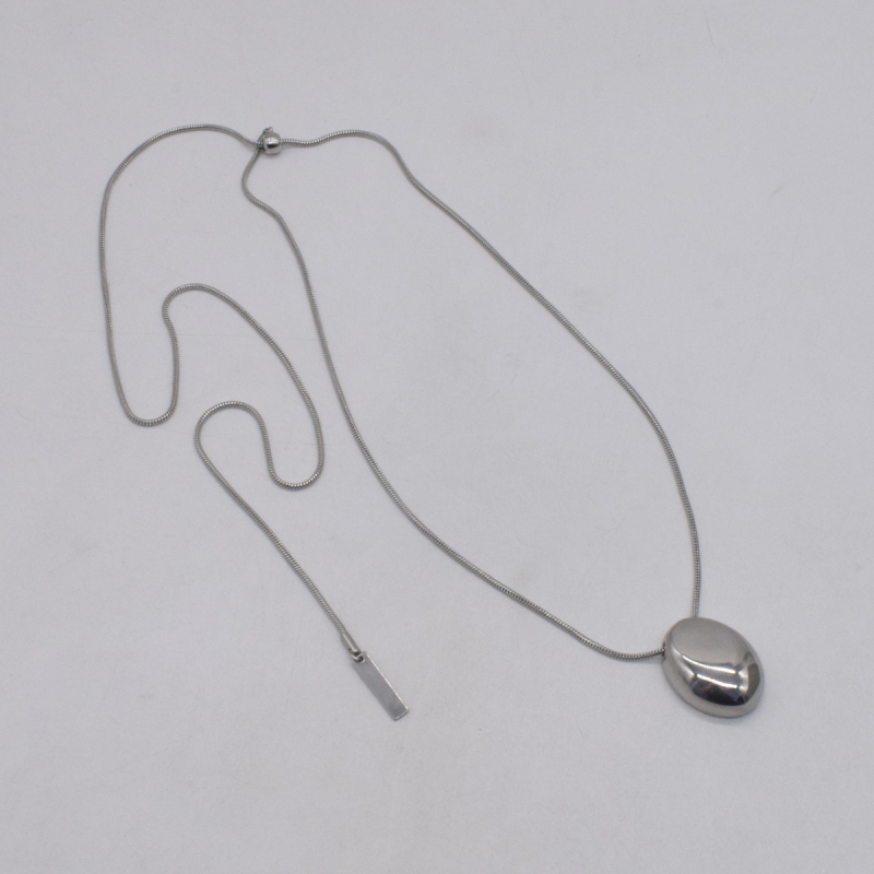 Colier din aliaj cu lanț din bambus, pandantiv din oțel inoxidabil, stil vânt rece, tendință de personalitate