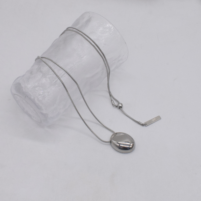 Colier din aliaj cu lanț din bambus, pandantiv din oțel inoxidabil, stil vânt rece, tendință de personalitate